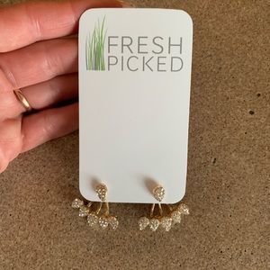 Gold and silver tear drop earrings